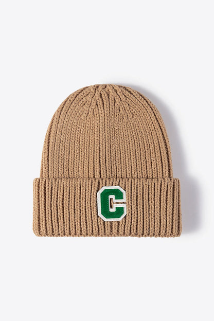 Letter C Patch Cuffed Beanie.