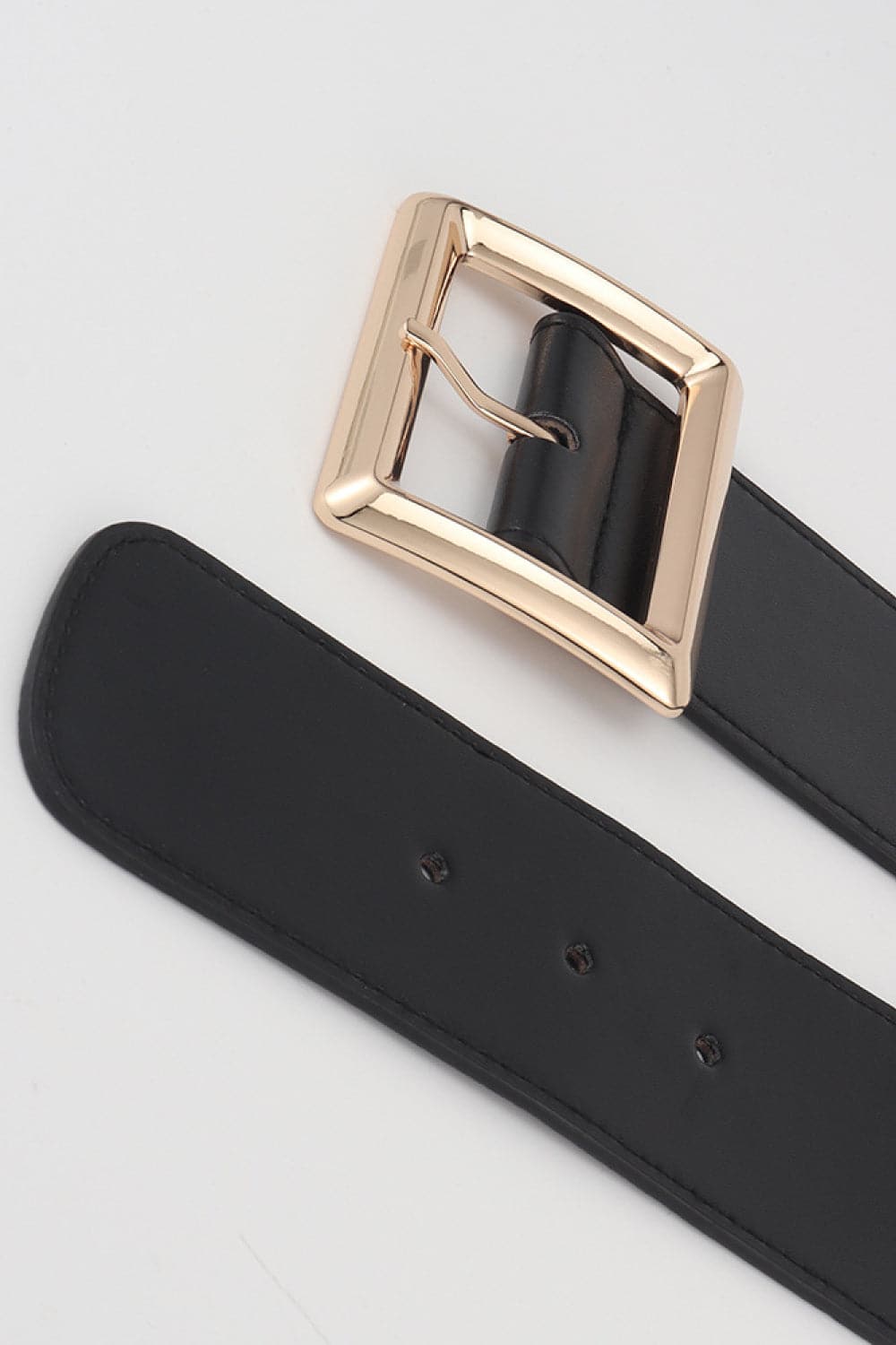 Rectangle Buckle Elastic Wide Belt.