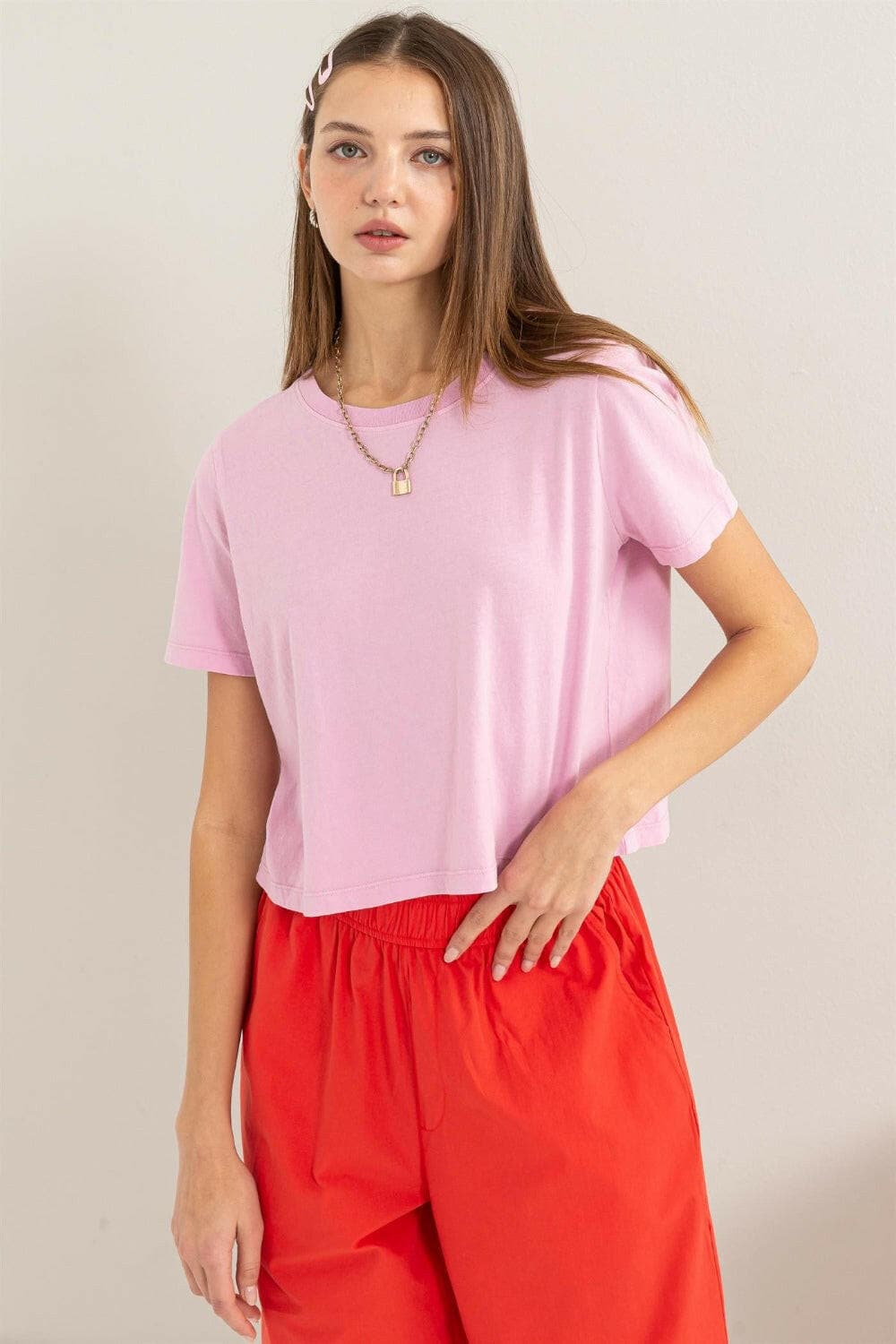 HYFVE Round Neck Cropped T-Shirt.