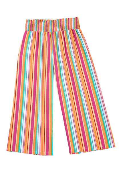 Boho chic plus-size striped pants