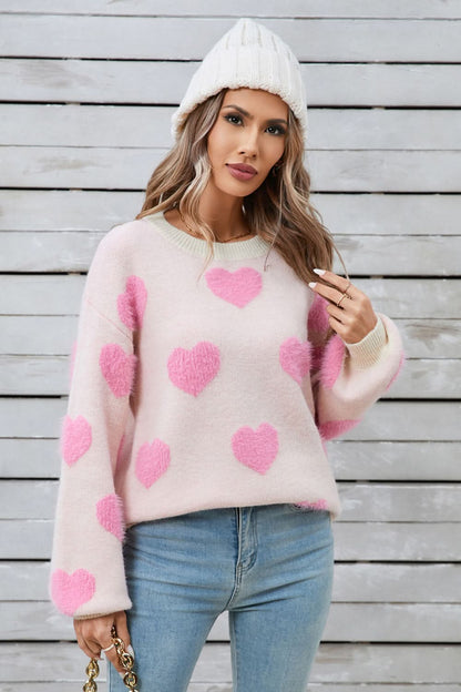 Heartfelt angel wings long sleeve sweater with dropped shoulders