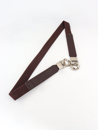 Zinc Alloy Buckle Elastic PU Belt.