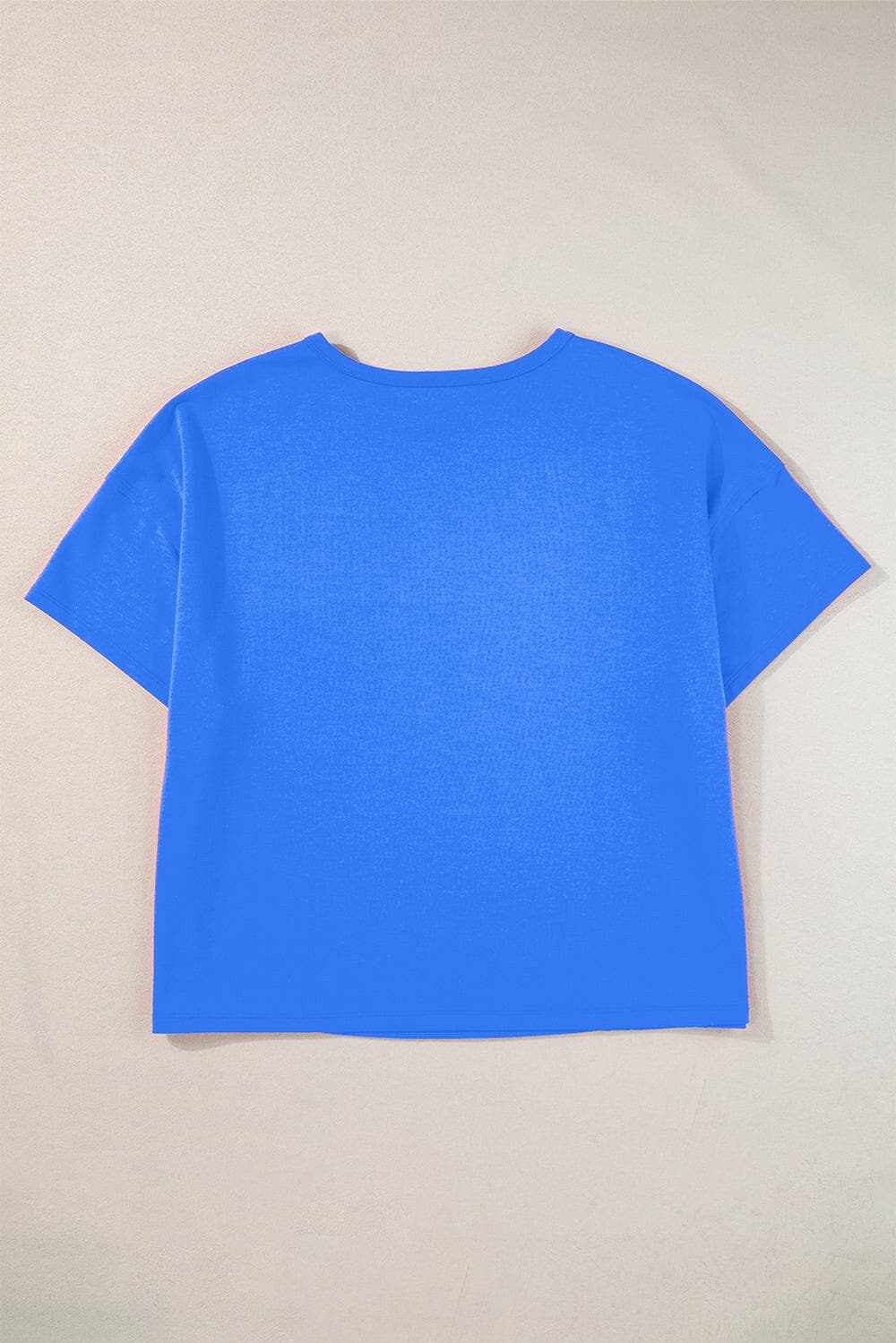 Pocketed Round Neck Short Sleeve T-Shirt.