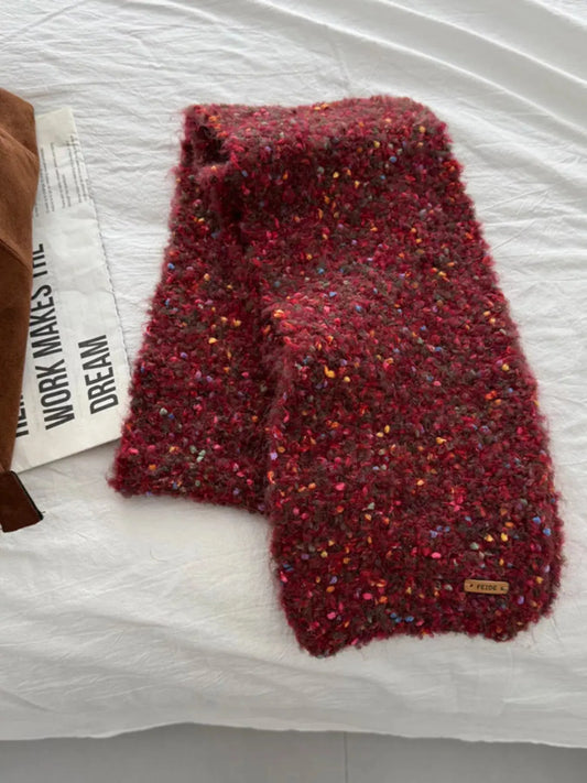 Cozy Knitted Multicolor Speckled Scarf Simply Love