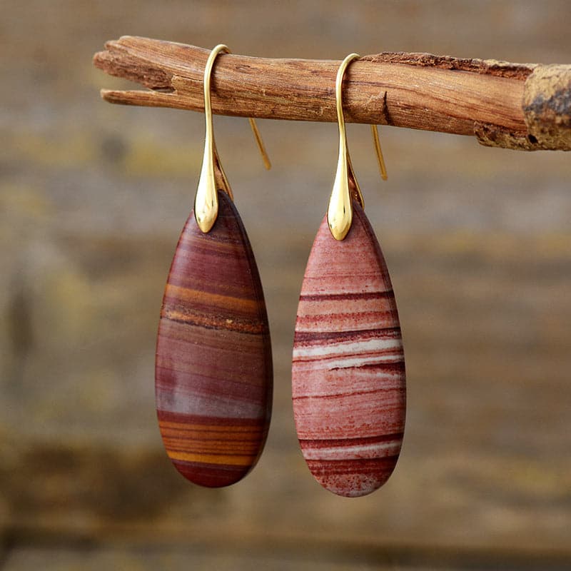 Natural Stone Waterdrop Shape Earrings.