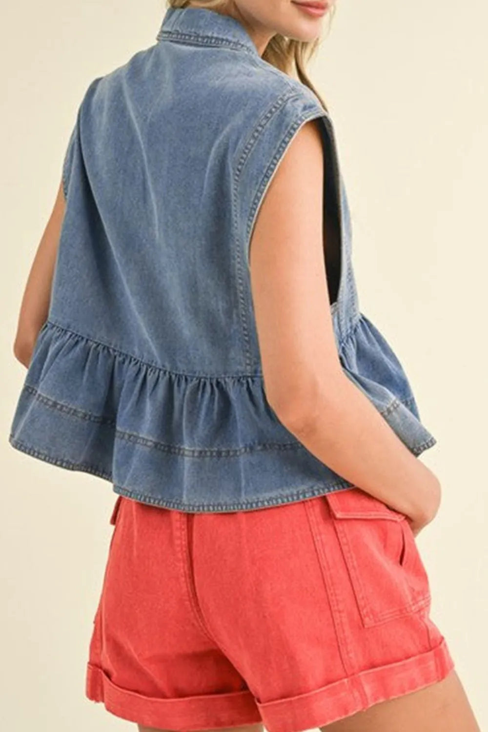 Simply Love: Denim Peplum Top