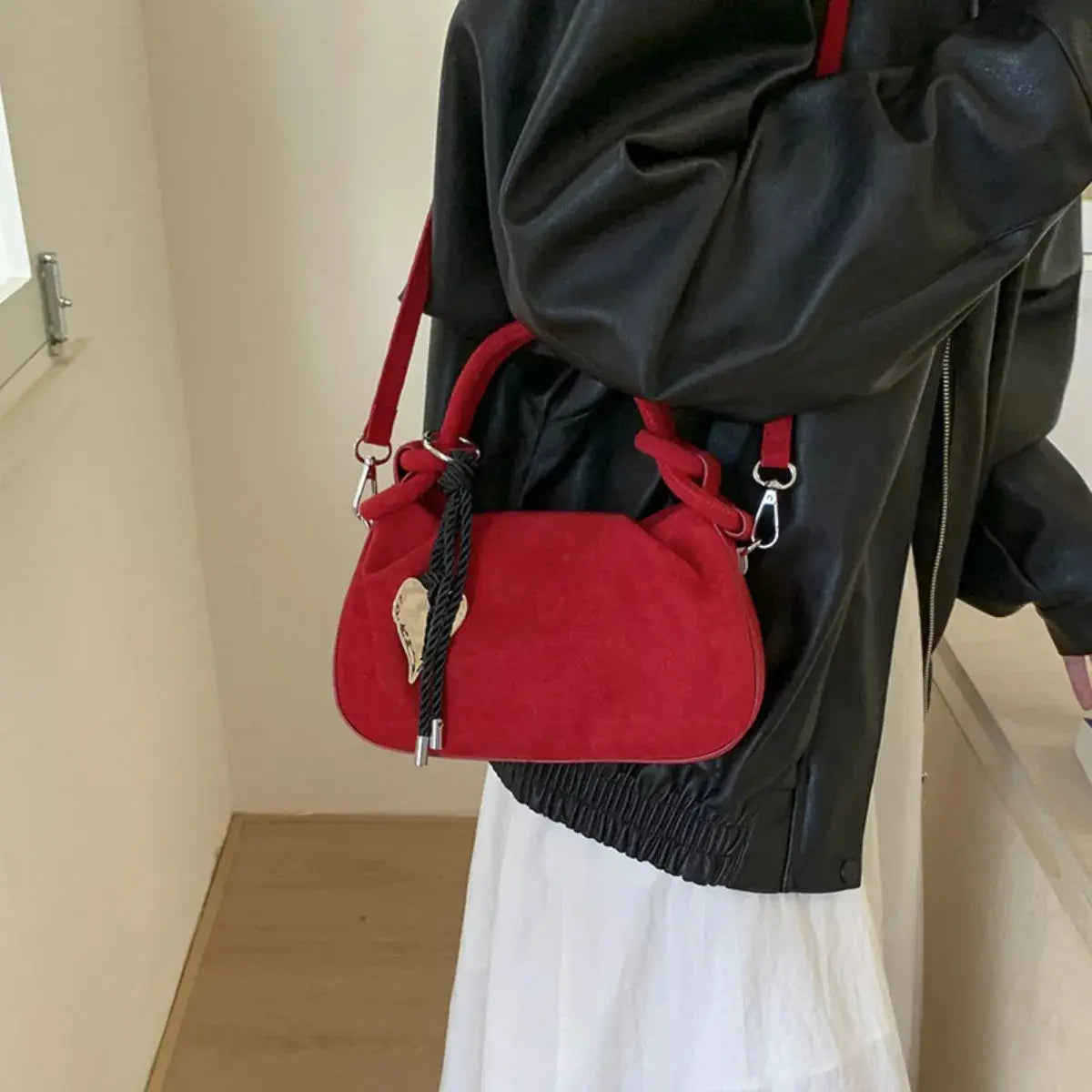 Suede Mini Crossbody Bag with Adjustable Strap Simply Love