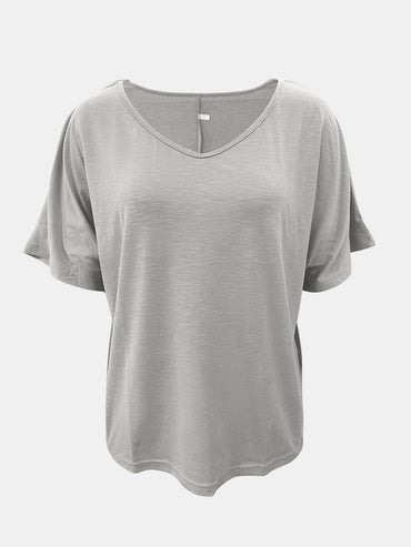 Full Size Scoop Neck Short Sleeve T-Shirt.