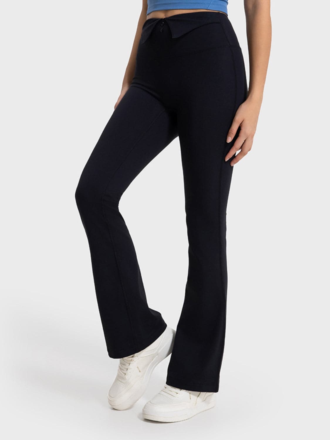 Wide Waistband Bootcut Sport Pants.