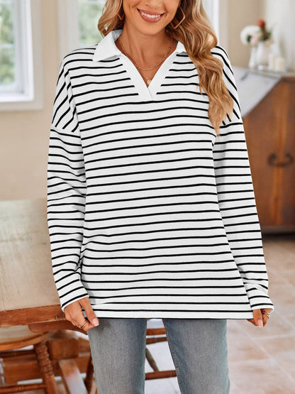 Chic striped long sleeve tee