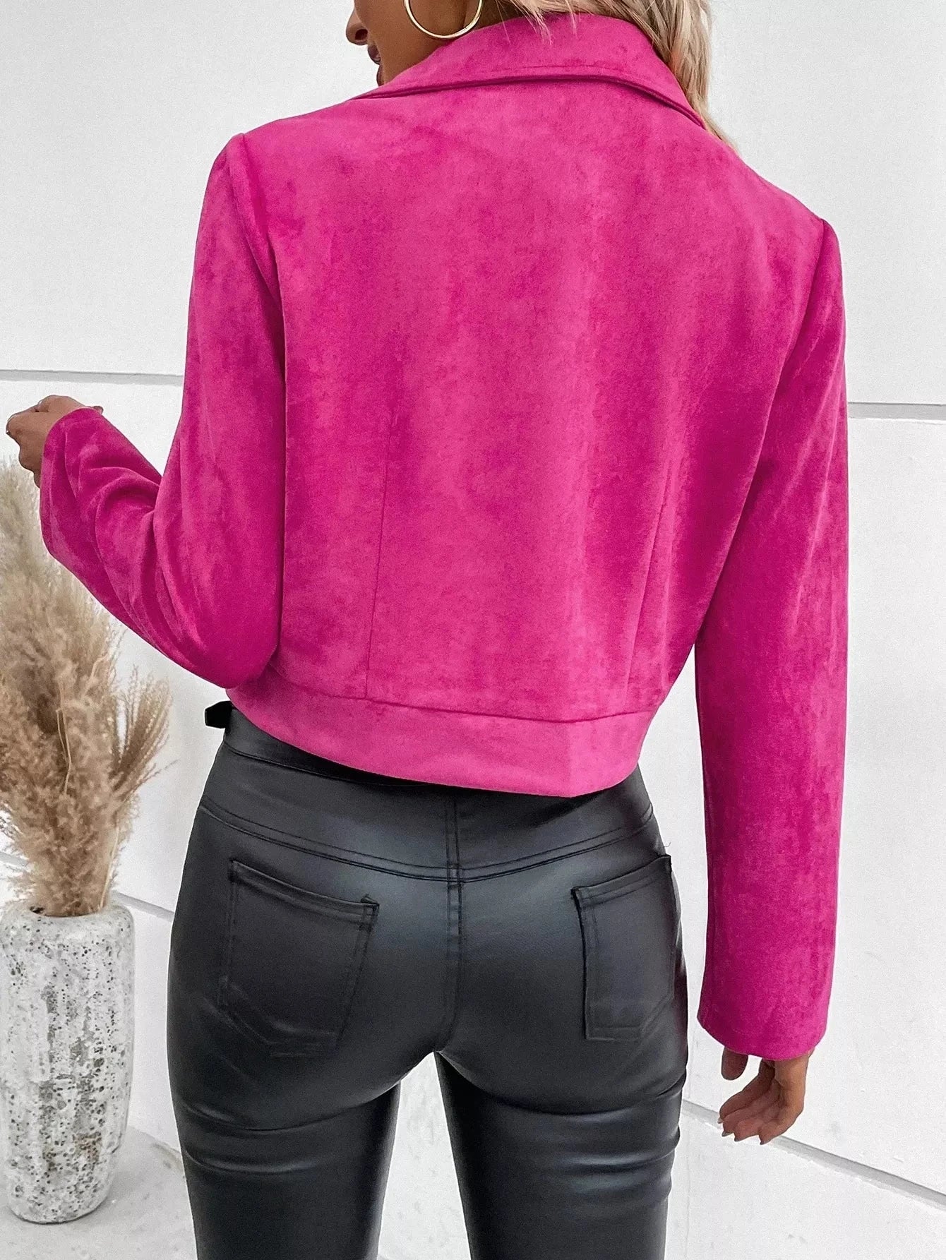 Suede Moto Jacket with Zip Detail Coco’s Tee Boutique