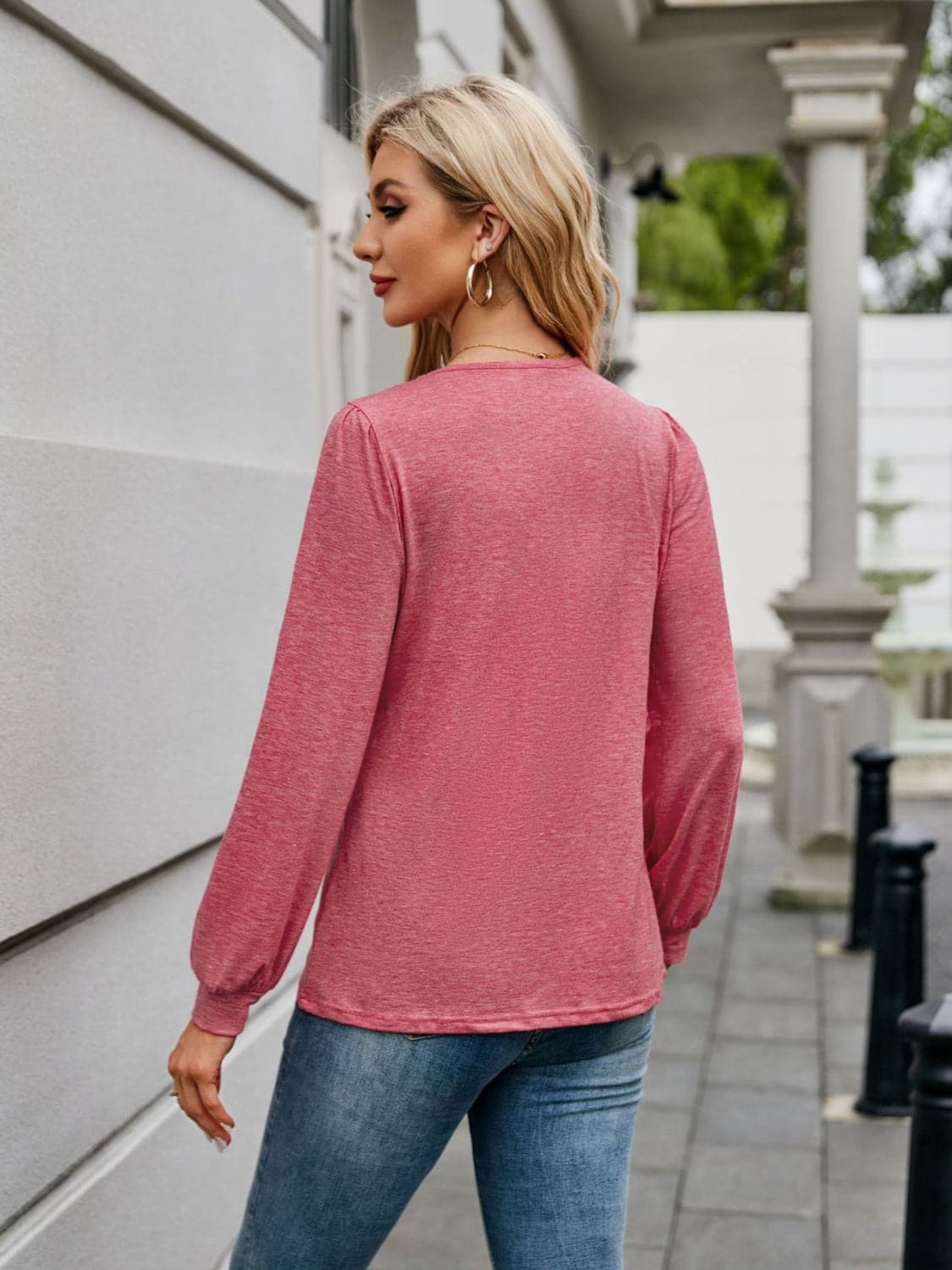 V-Neck Long Sleeve T-Shirt.