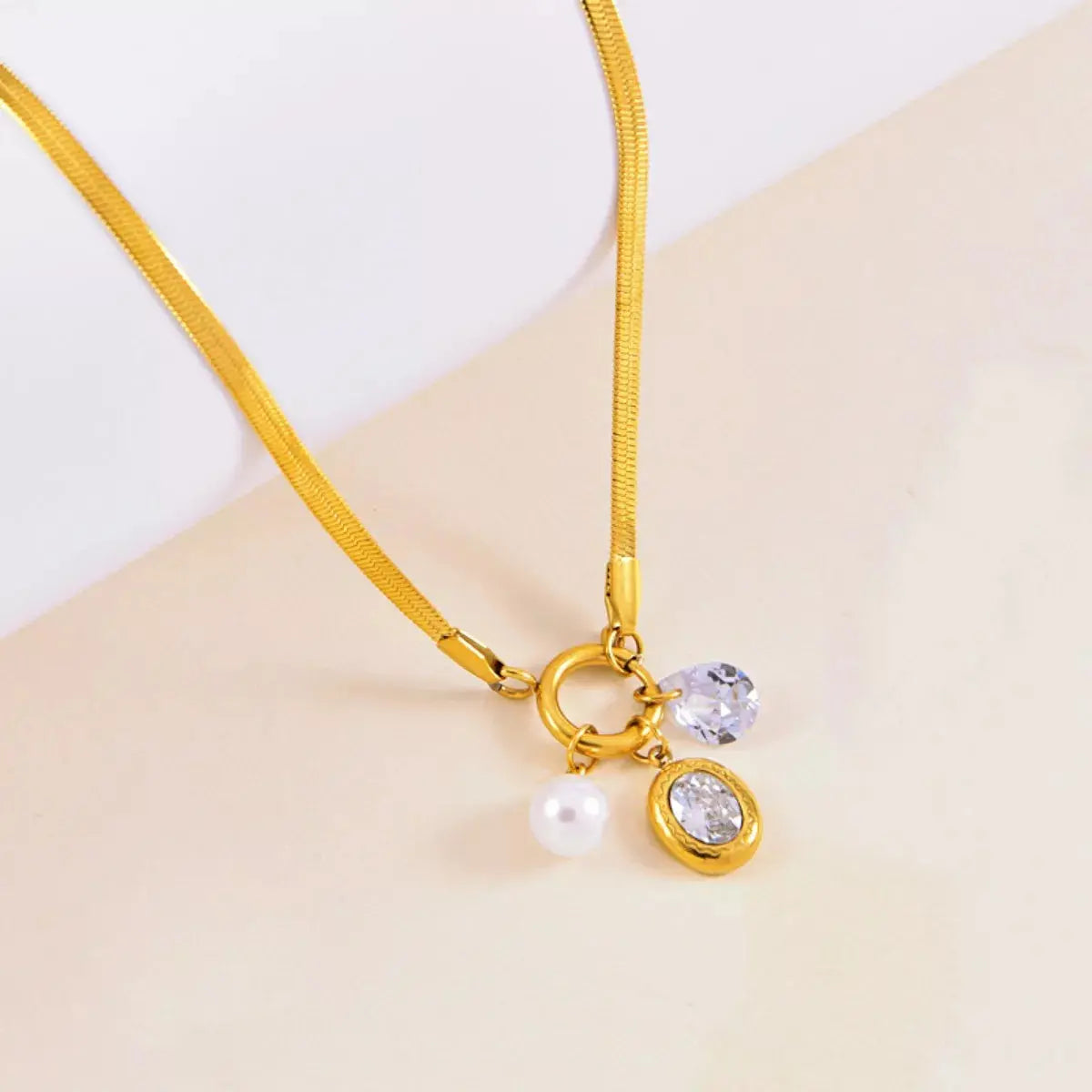 18K Gold-Plated Herringbone Chain Necklace Simply Love