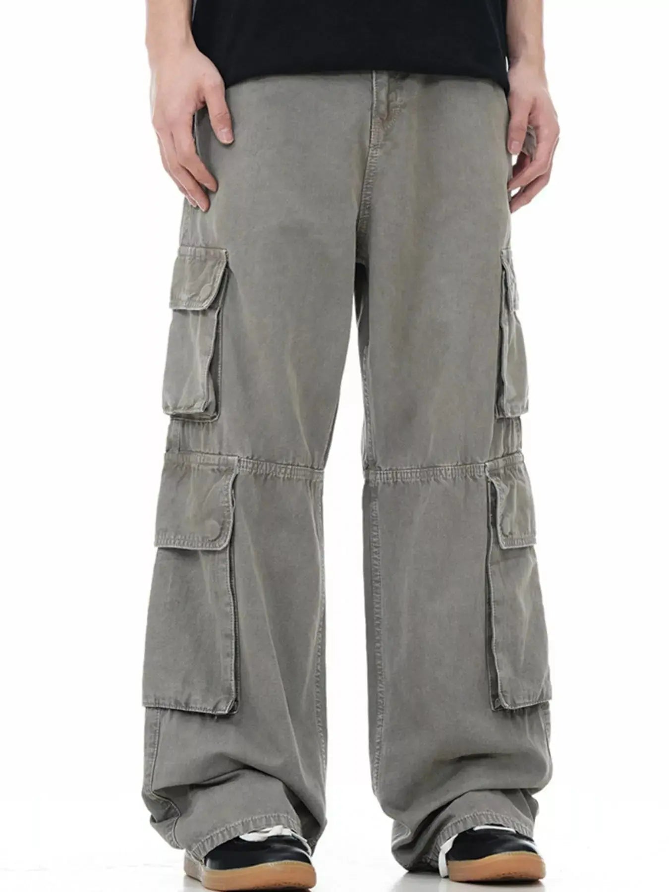 Men's Loose Fit Cargo Pants Olive With Multiple Utility Pockets Simply Love