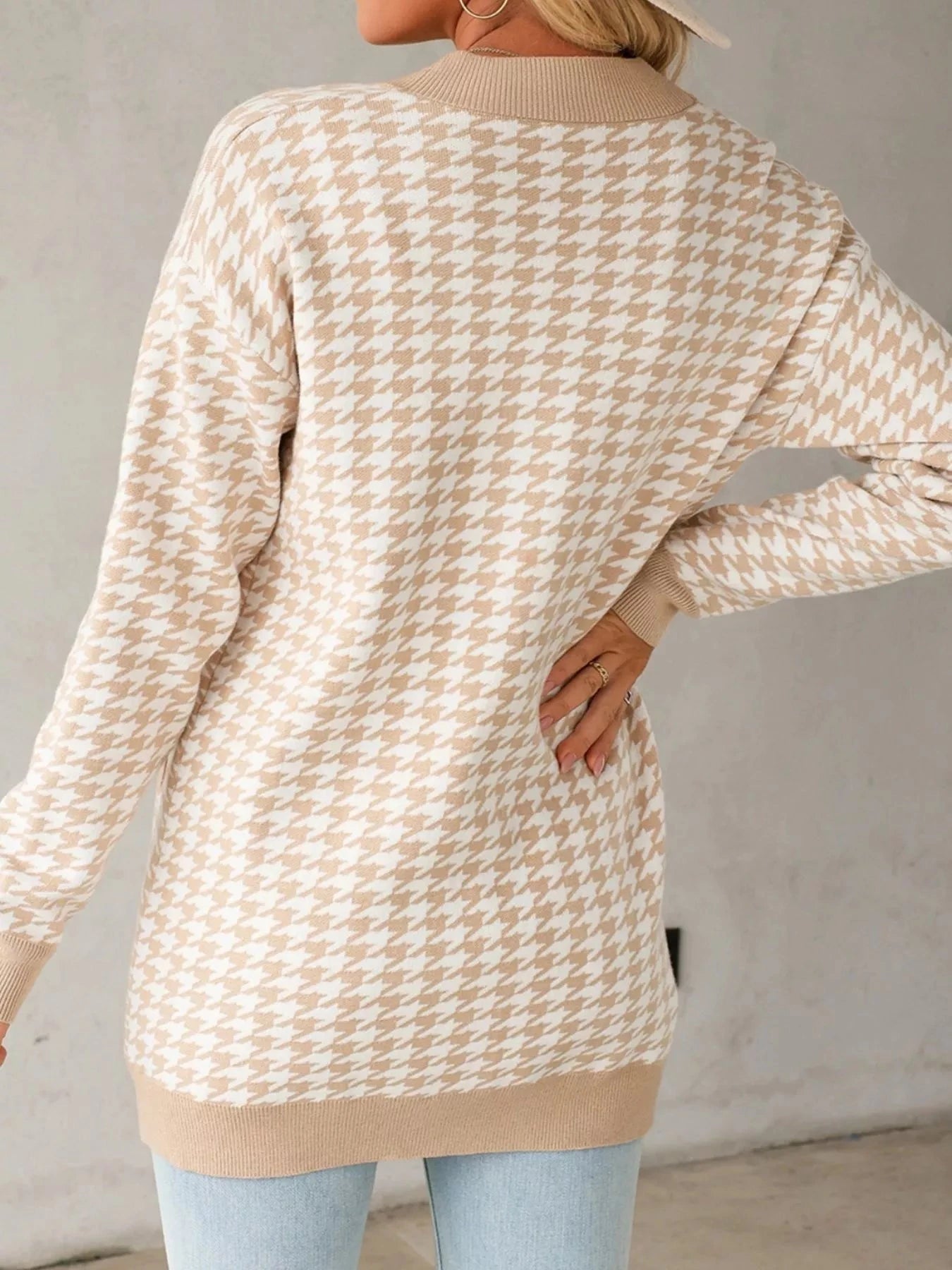 Contrast Edge Metal Button Slim Cardigan with Pockets Coco’s Tee Boutique