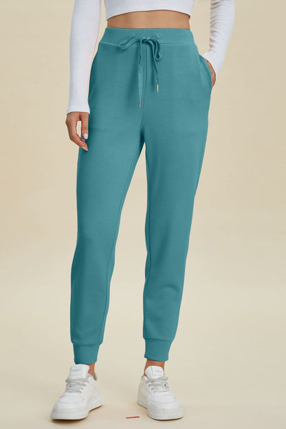 High-Waisted Air Scuba Joggers with Drawstring - Full Size Bae Edition