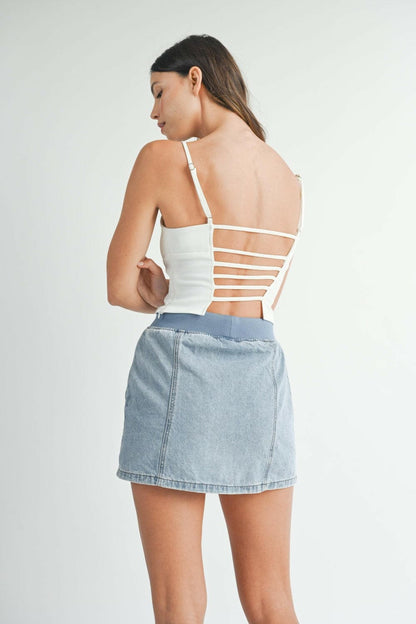 MABLE Strappy Back Cropped Cami.