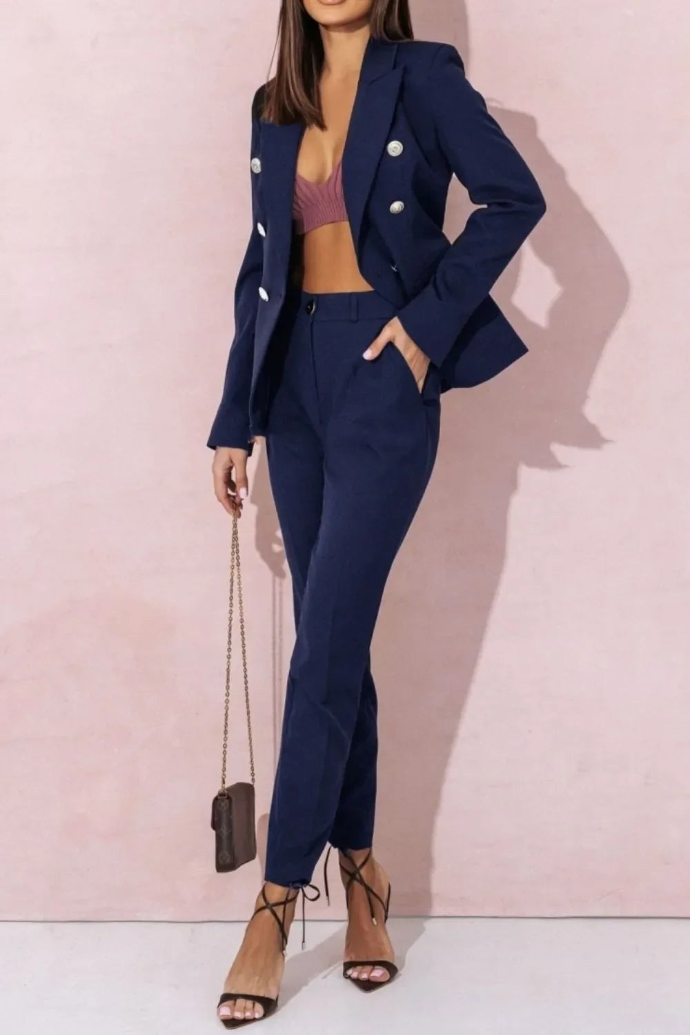 Power Play Double-Breasted Blazer & Tailored Pants Set – Sizes S to 3XL