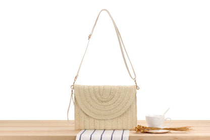 Simple Handmade Paper Braid Straw Bag Multi-Purpose Woven Bag Beach Bag Casual Women Bag