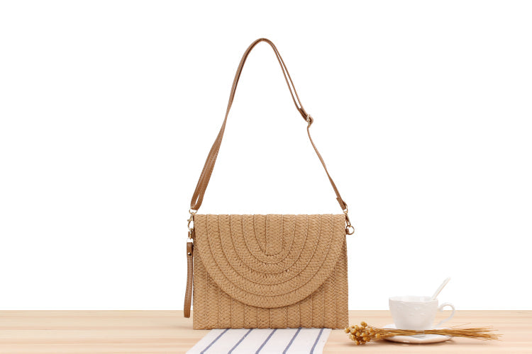 Simple Handmade Paper Braid Straw Bag Multi-Purpose Woven Bag Beach Bag Casual Women Bag