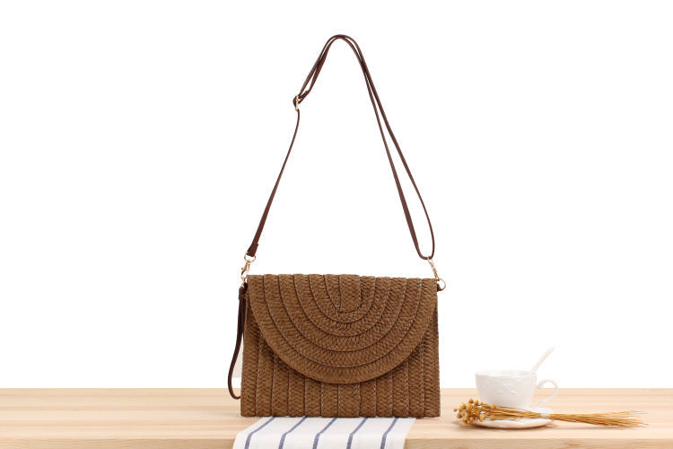 Simple Handmade Paper Braid Straw Bag Multi-Purpose Woven Bag Beach Bag Casual Women Bag