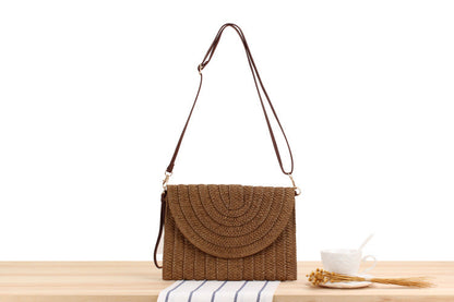 Simple Handmade Paper Braid Straw Bag Multi-Purpose Woven Bag Beach Bag Casual Women Bag
