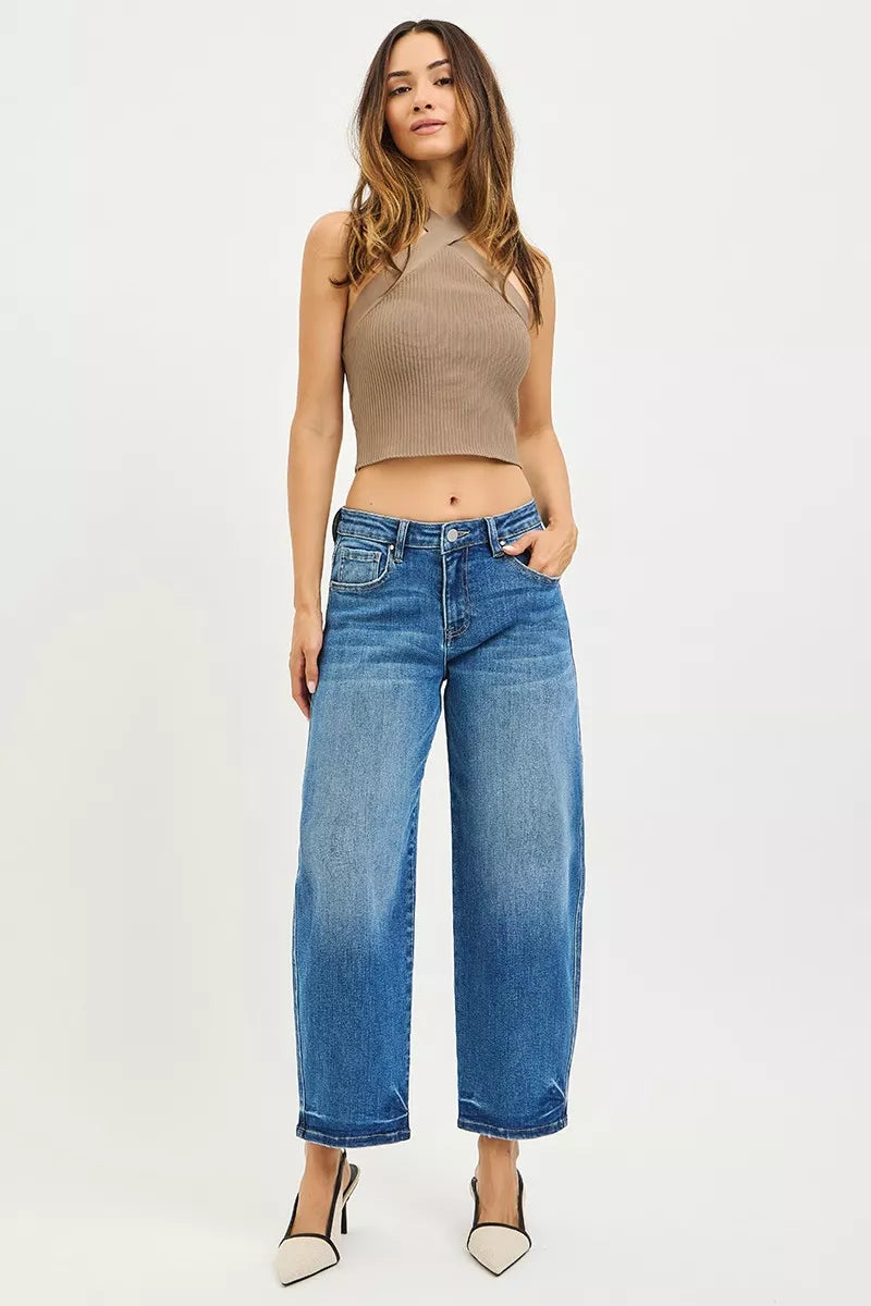 RISEN Slouchy Cropped Barrel Jeans Simply Love