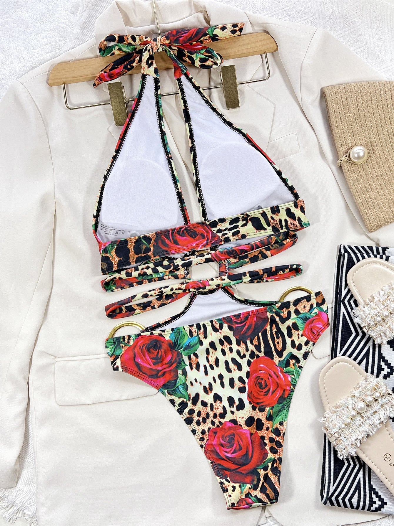 Foreign Single Swimsuit Sexy Large Steel Ring Women One-Piece Swimming Suit Swimsuit Bella Mia