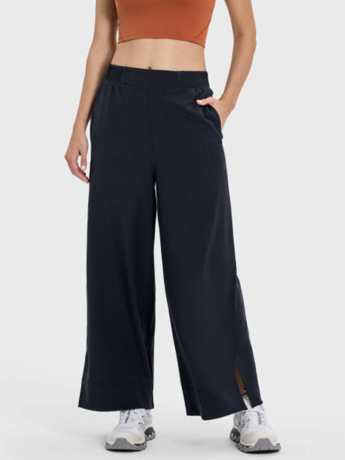 Slit Wide Leg Active Pants.