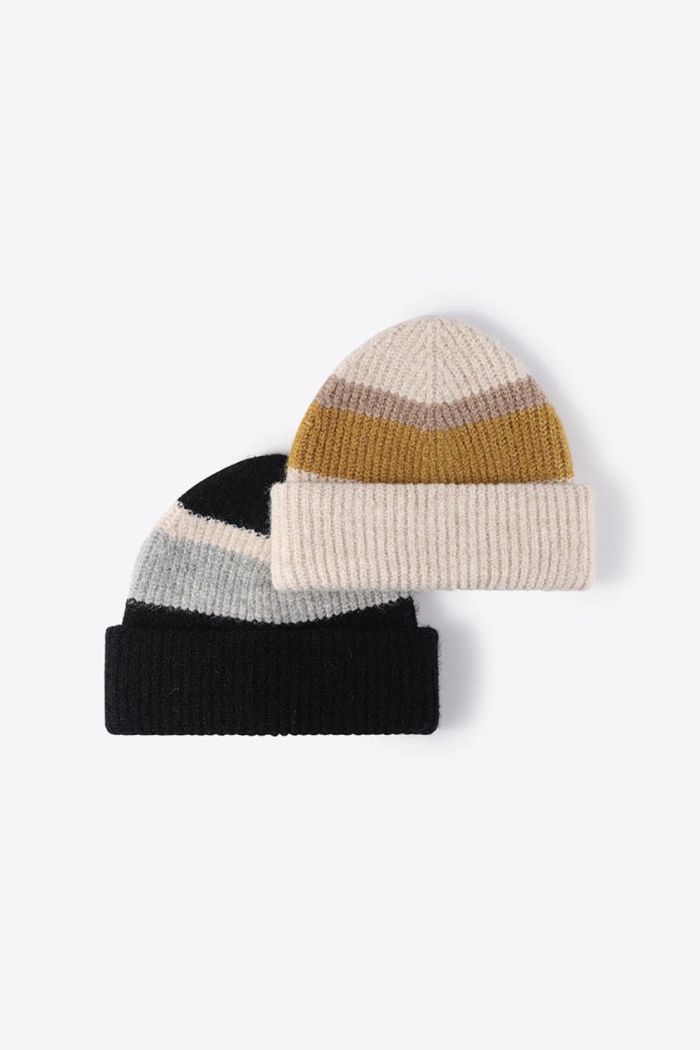 Tricolor Cuffed Knit Beanie.