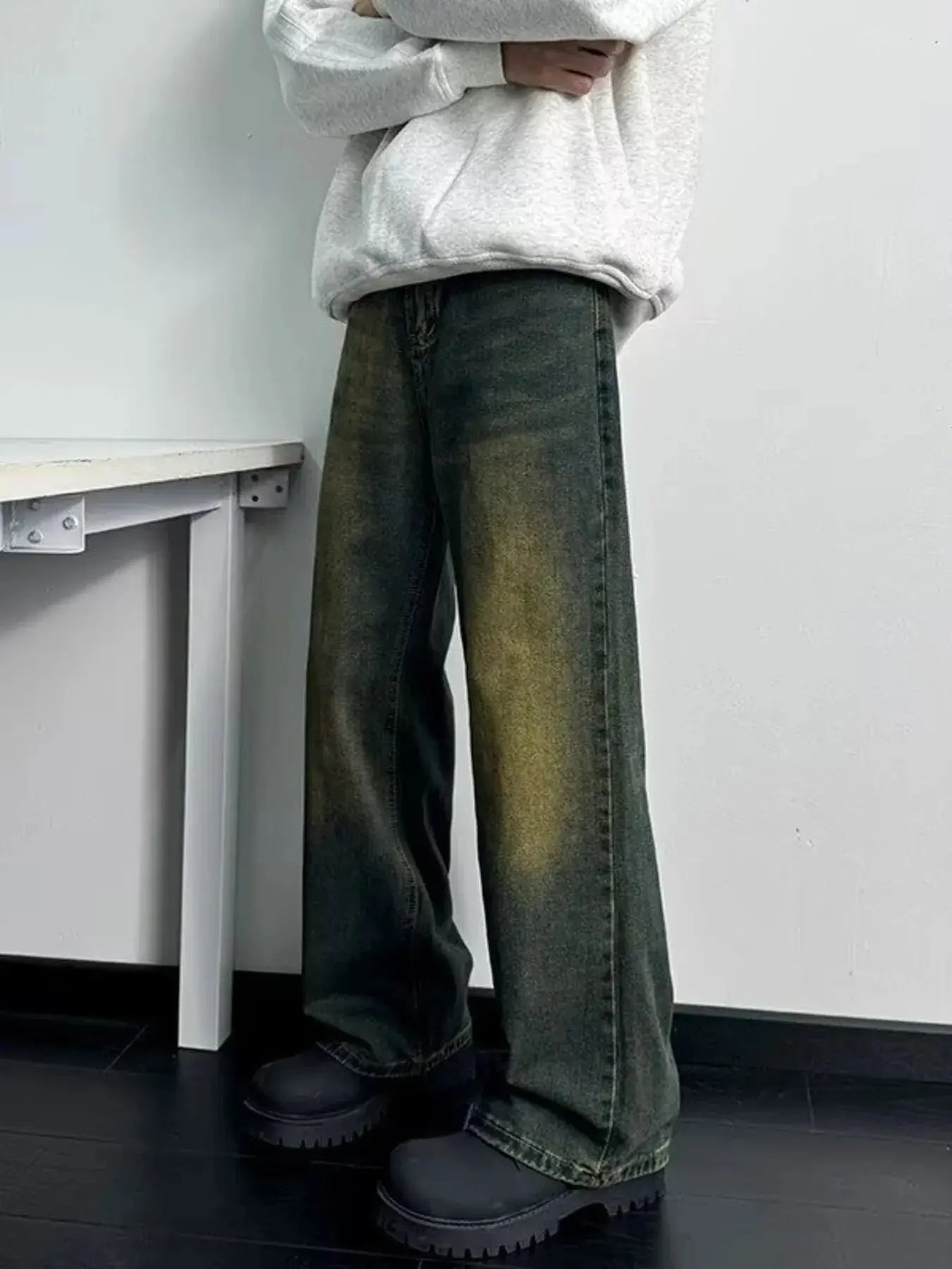 Men's Full Size Wash Wide Leg Jeans Plus Size Simply Love