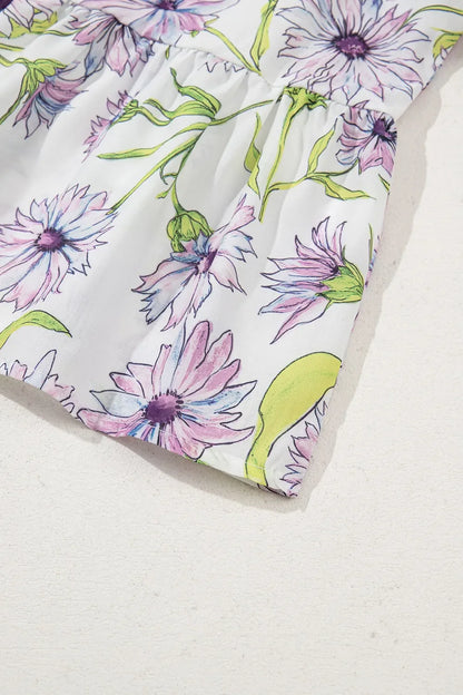Daisy Days Ruffle Peplum Blouse – Pastel Bloom Edition