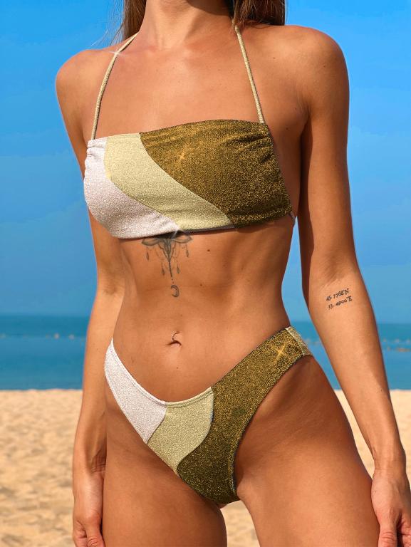 Patchwork Bikinis High Cut Swimsuit Women Sexy Backless Bathing Suits Swimwear Bella Mia