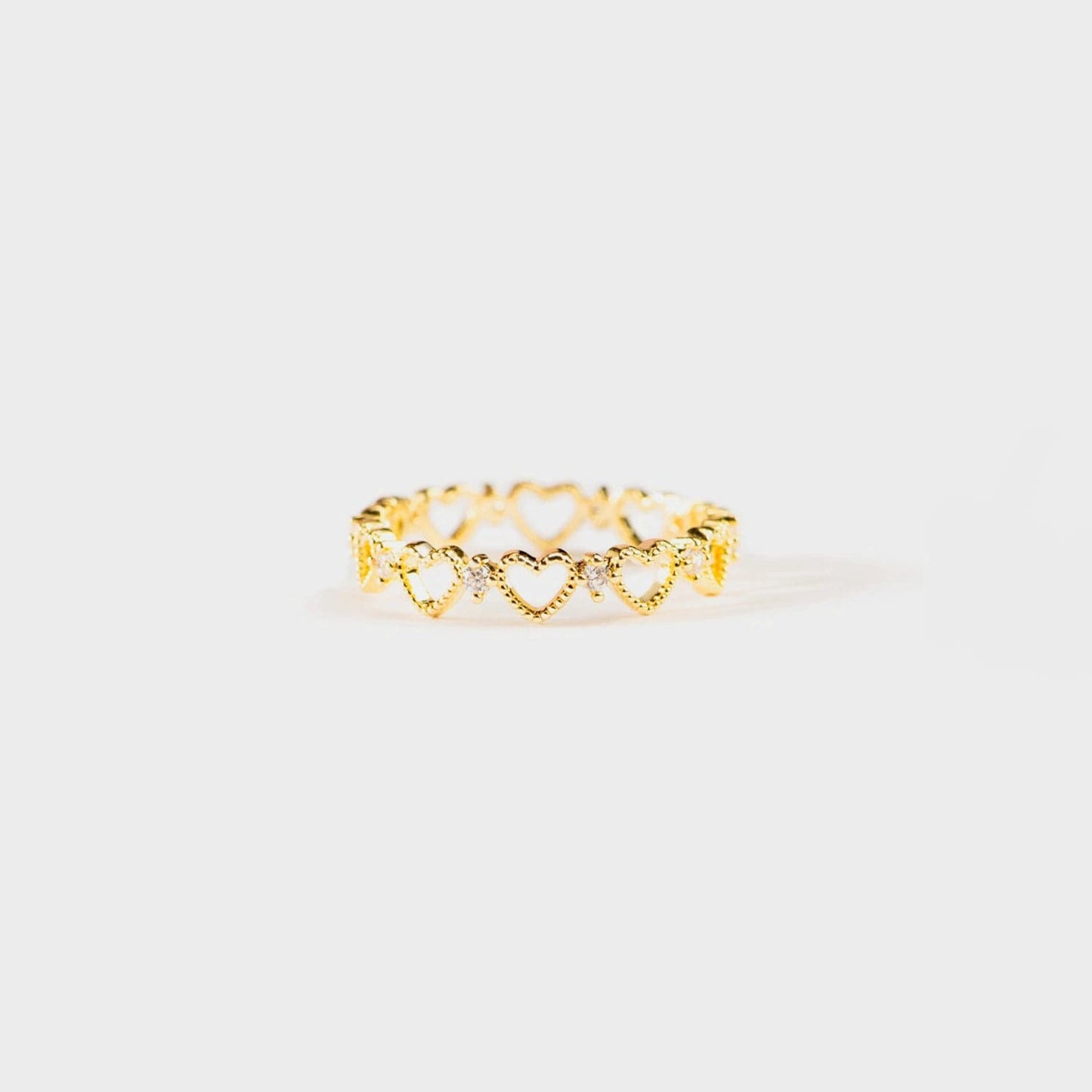 Heart Shape 18K Gold-Plated Ring.