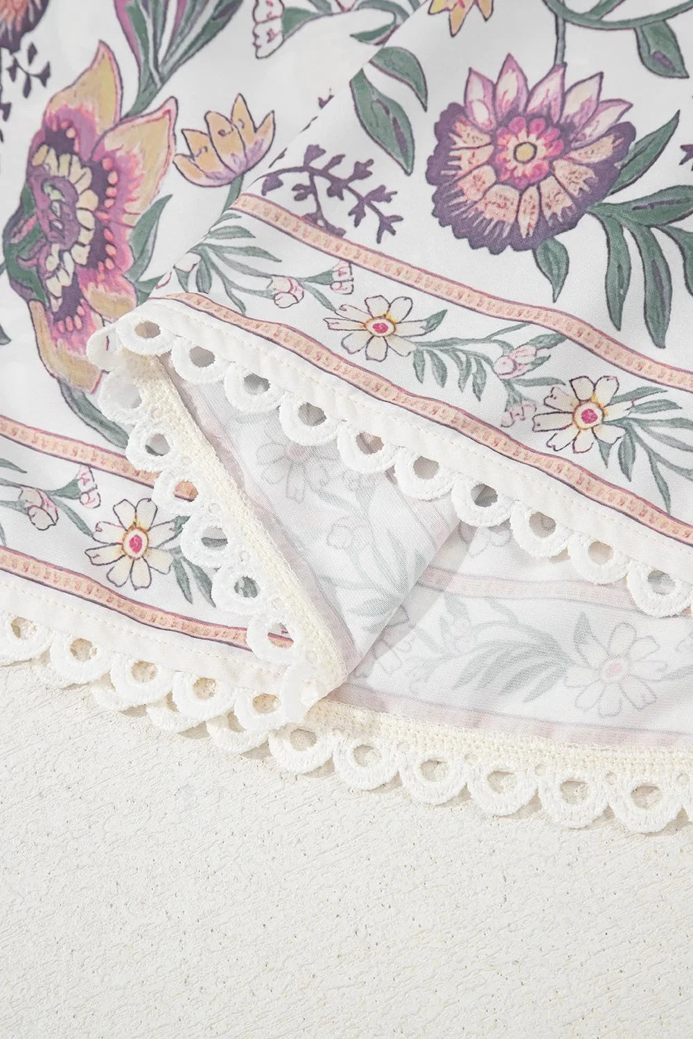 Simply Love: Floral Tie-Neck Mini Dress Simply Love