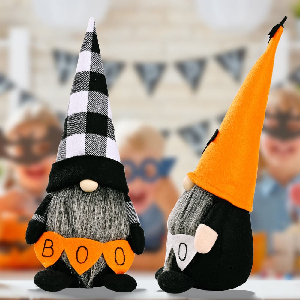 Whimsical faceless gnome with pointed hat