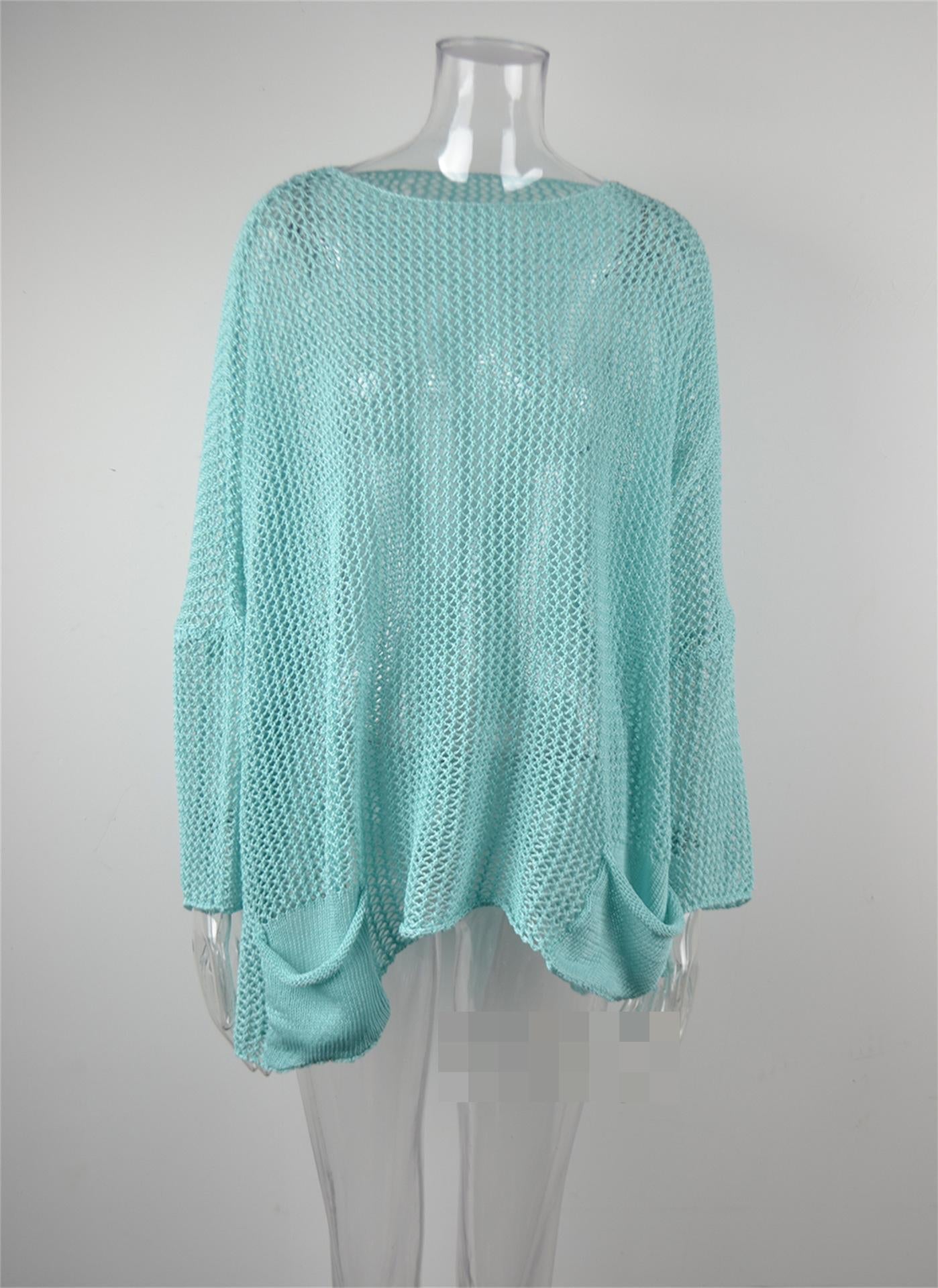 Summer Fishnet Beach Cover Up Sun Protection Shirt plus Size Beach Cover for Women Bella Mia