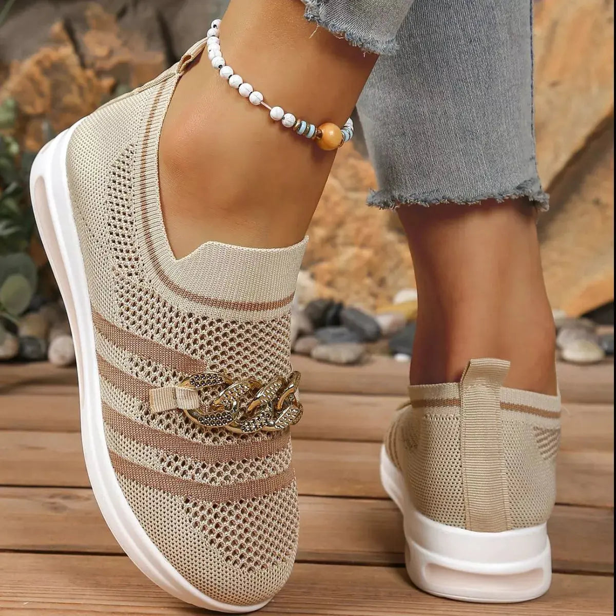 Round Toe Mesh Slip-Ons Simply Love
