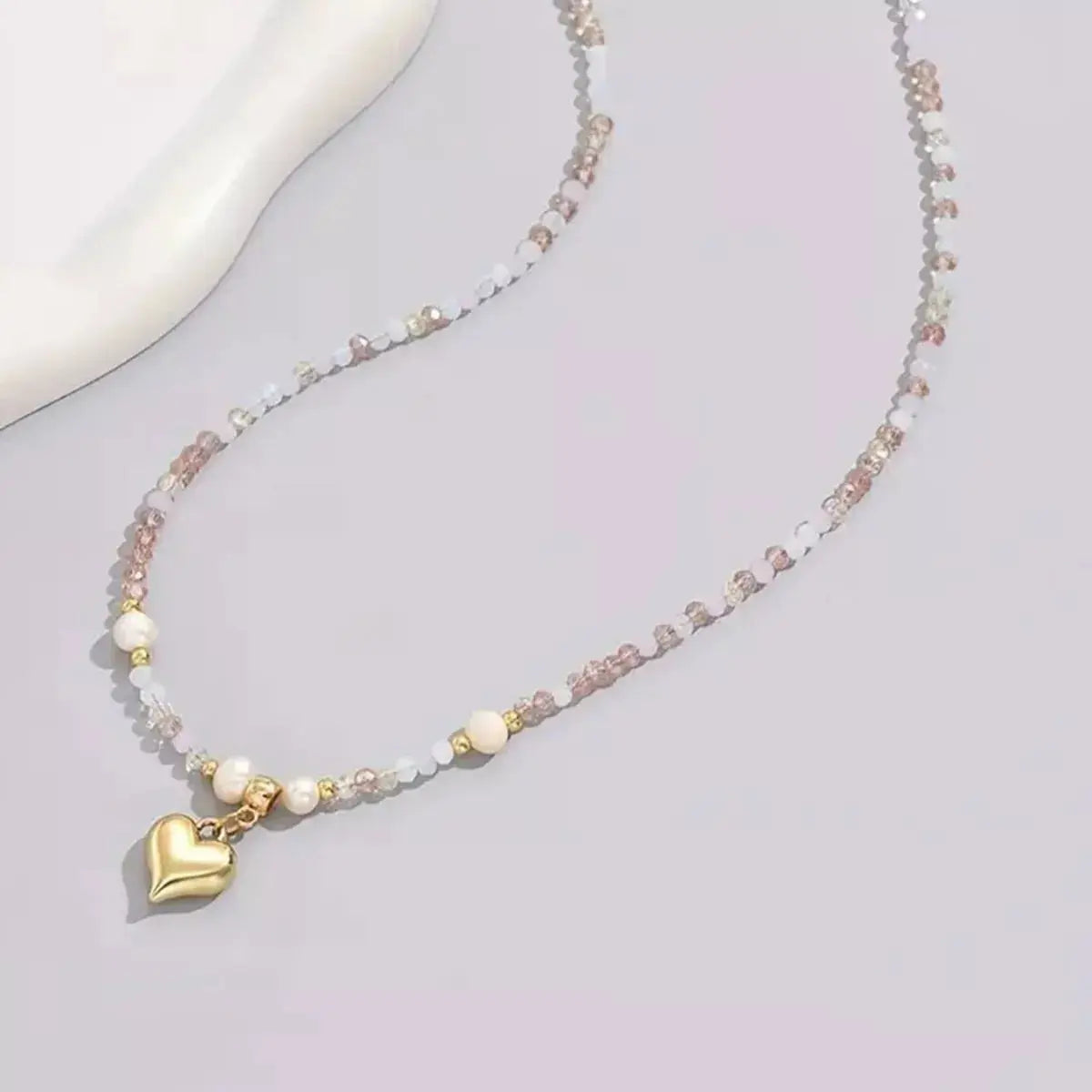 Bead Heart Pendant Necklace Simply Love