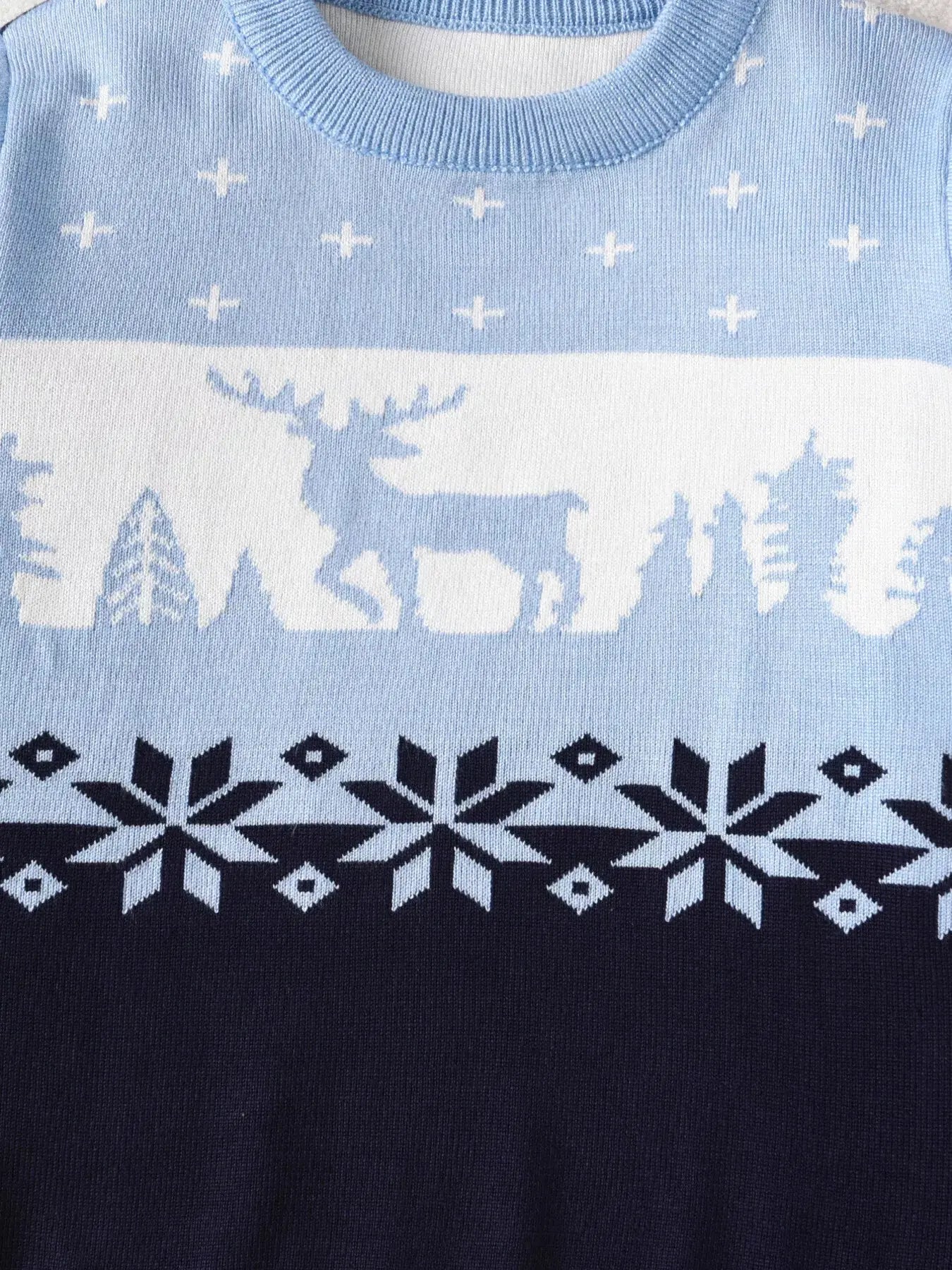 Children's Christmas Reindeer Pattern Knit Sweater Simply Love