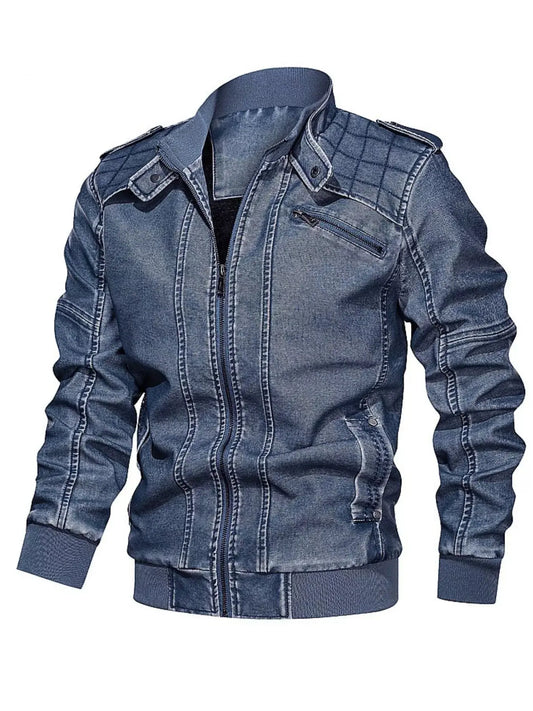 Men's Plus Size Zip Up Denim Style Jacket With Pockets Simply Love
