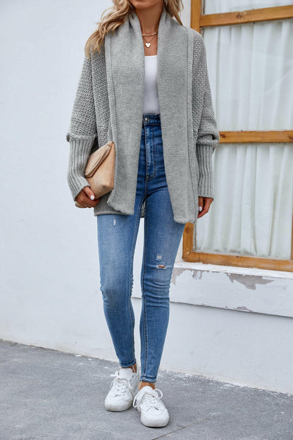 Open Front Long Sleeve Cardigan.