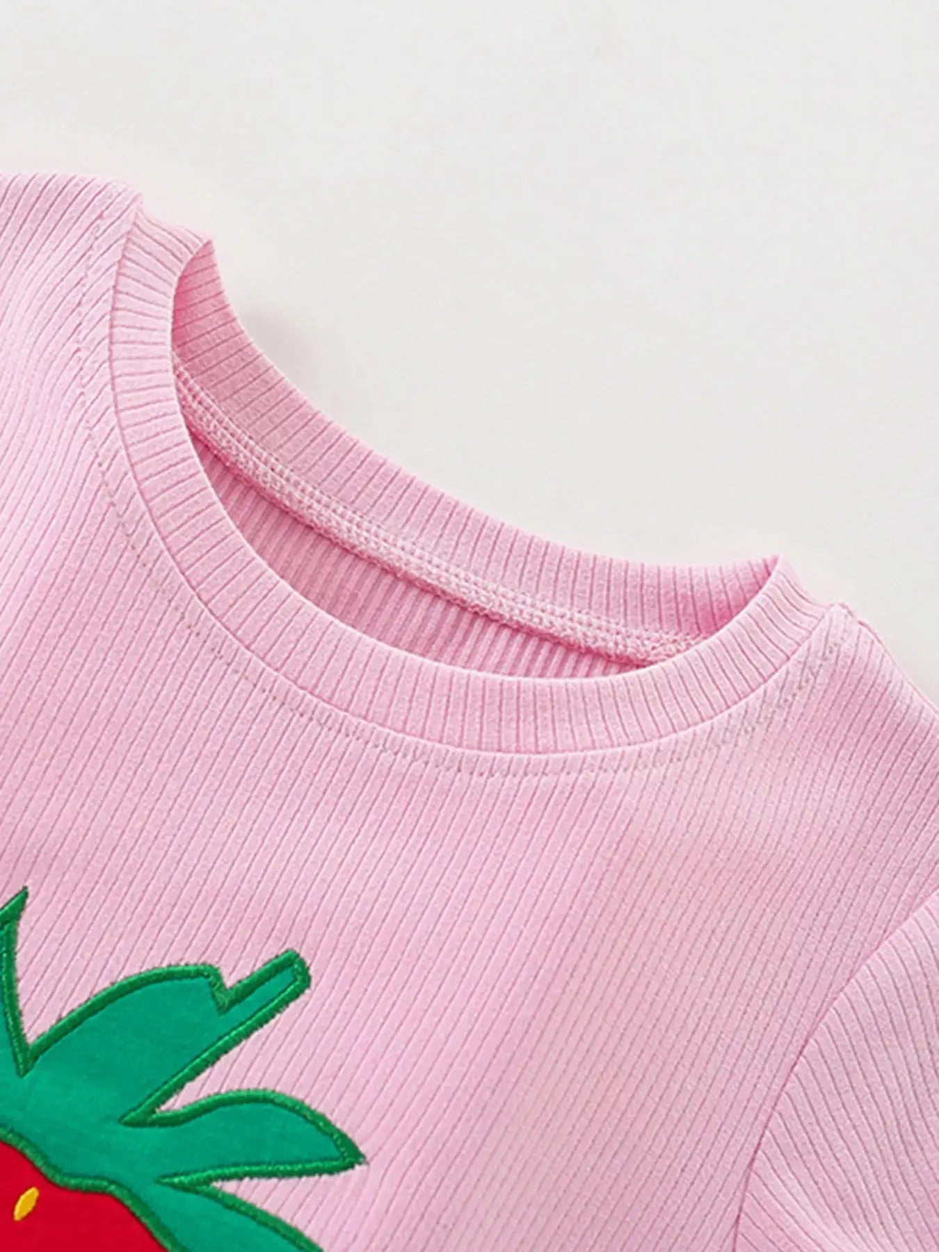Children's Strawberry Round Neck Tee and Shorts Set Simply Love