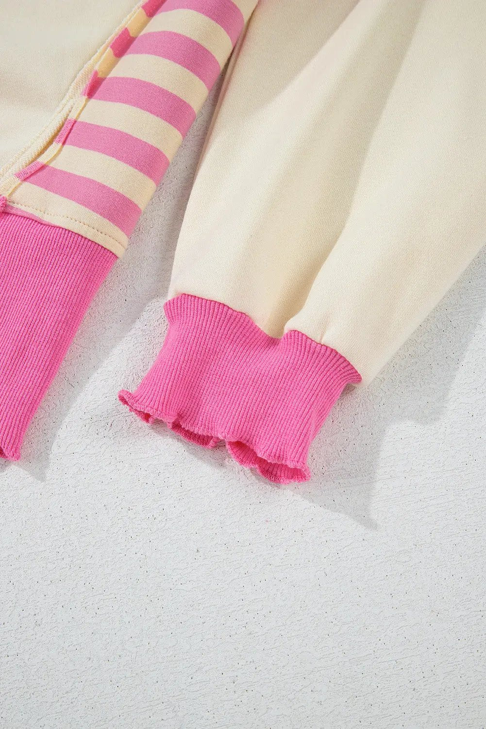 Juliana Patchwork Terry Knit Pullover Top with Collared Neckline - Love Salve 