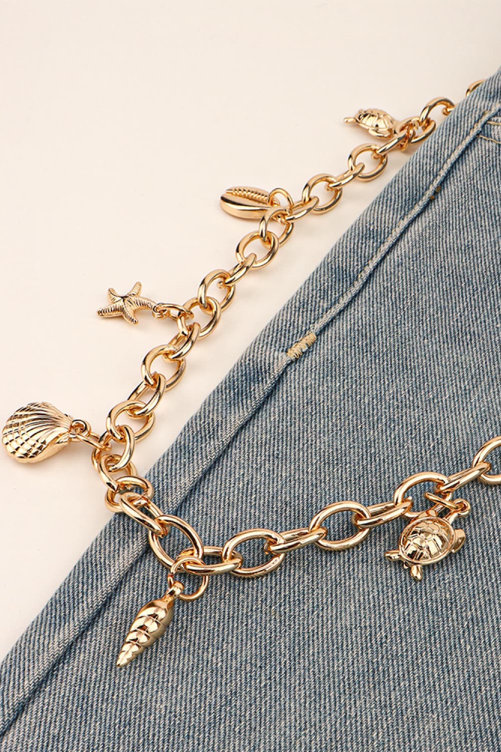 Sea Element Charm Iron Chain Belt.