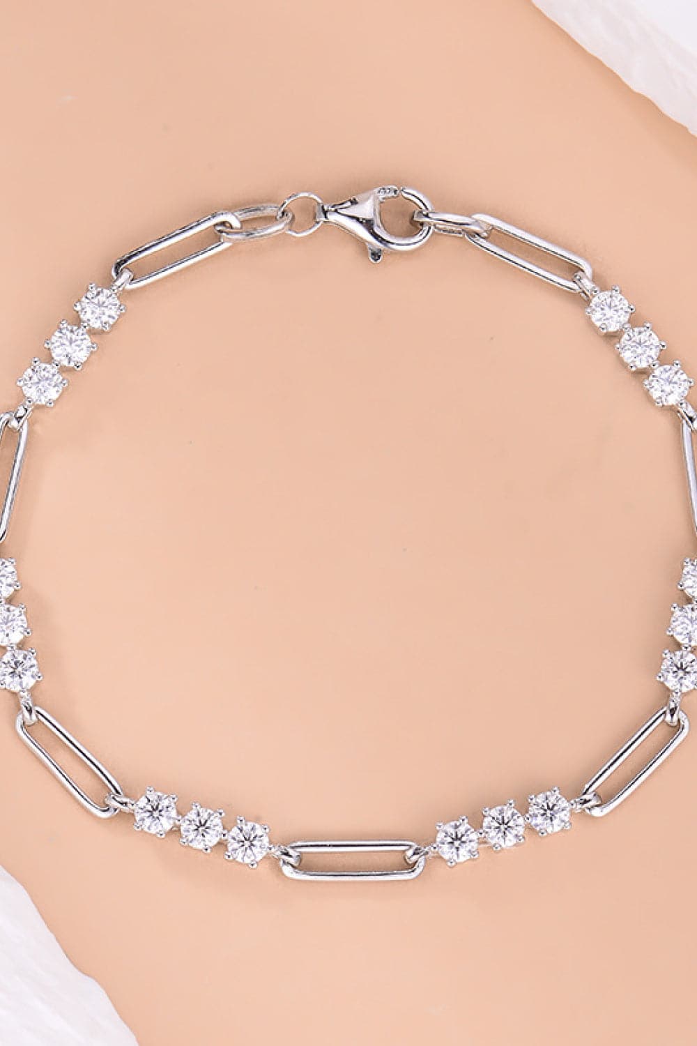 1.8 Carat Moissanite 925 Sterling Silver Bracelet.