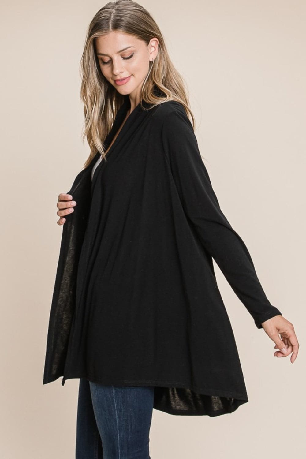 Chic open front knit cardigan for effortless layering