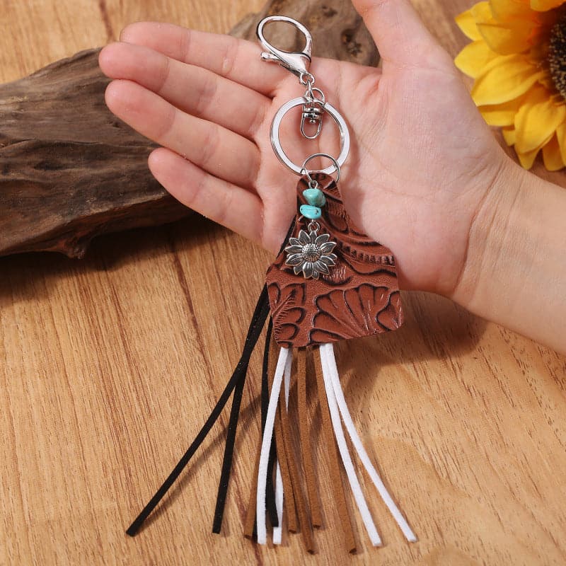 Turquoise Fringe Detail Key Chain.