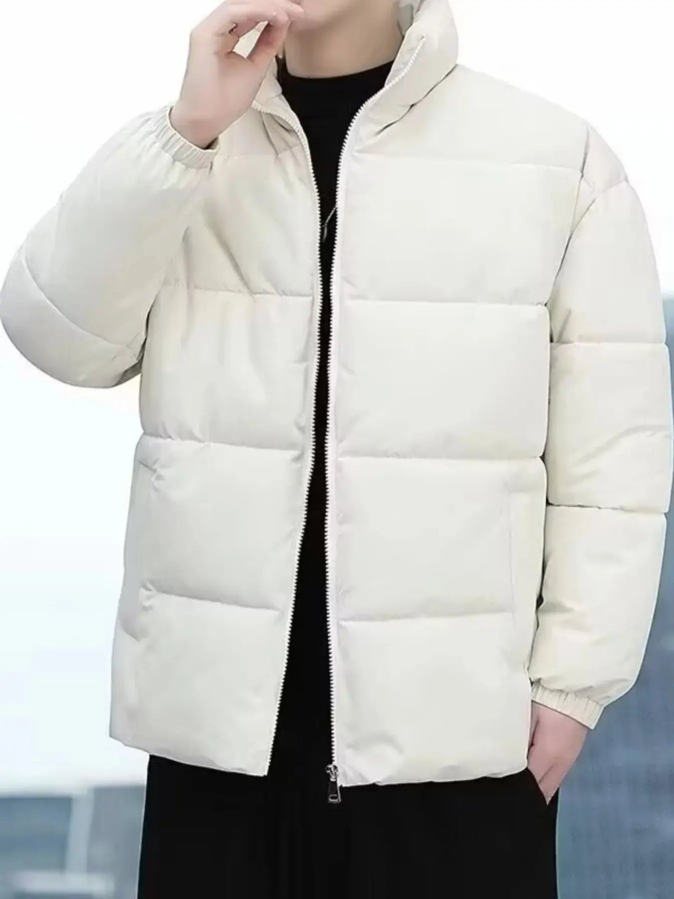 Men's Plus Size Quilted Zip Up Winter Coat Simply Love