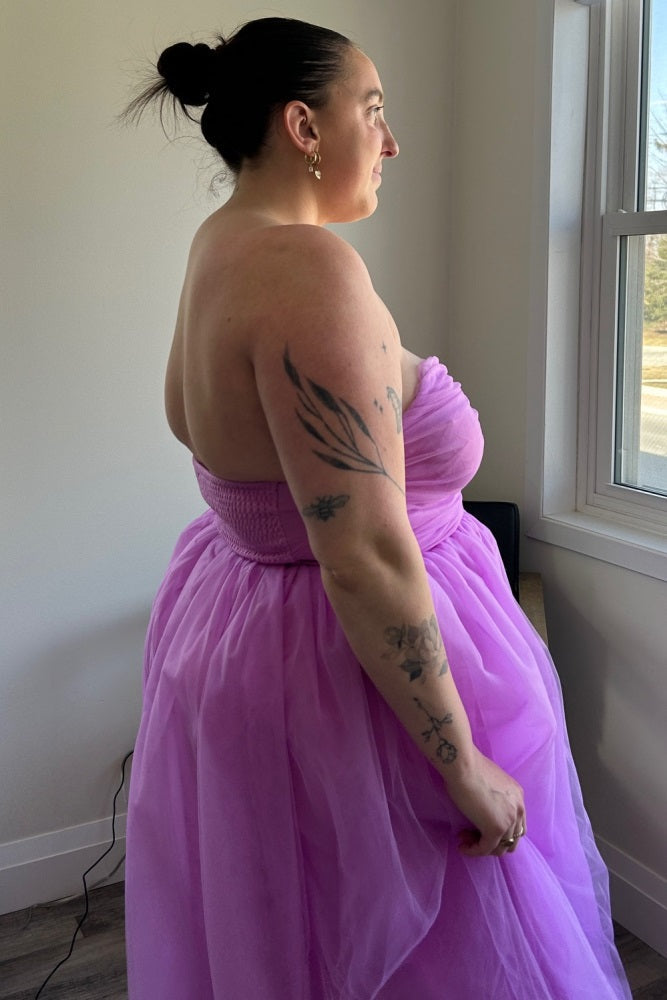 Orchid Strapless Midi Dress PinkBlush